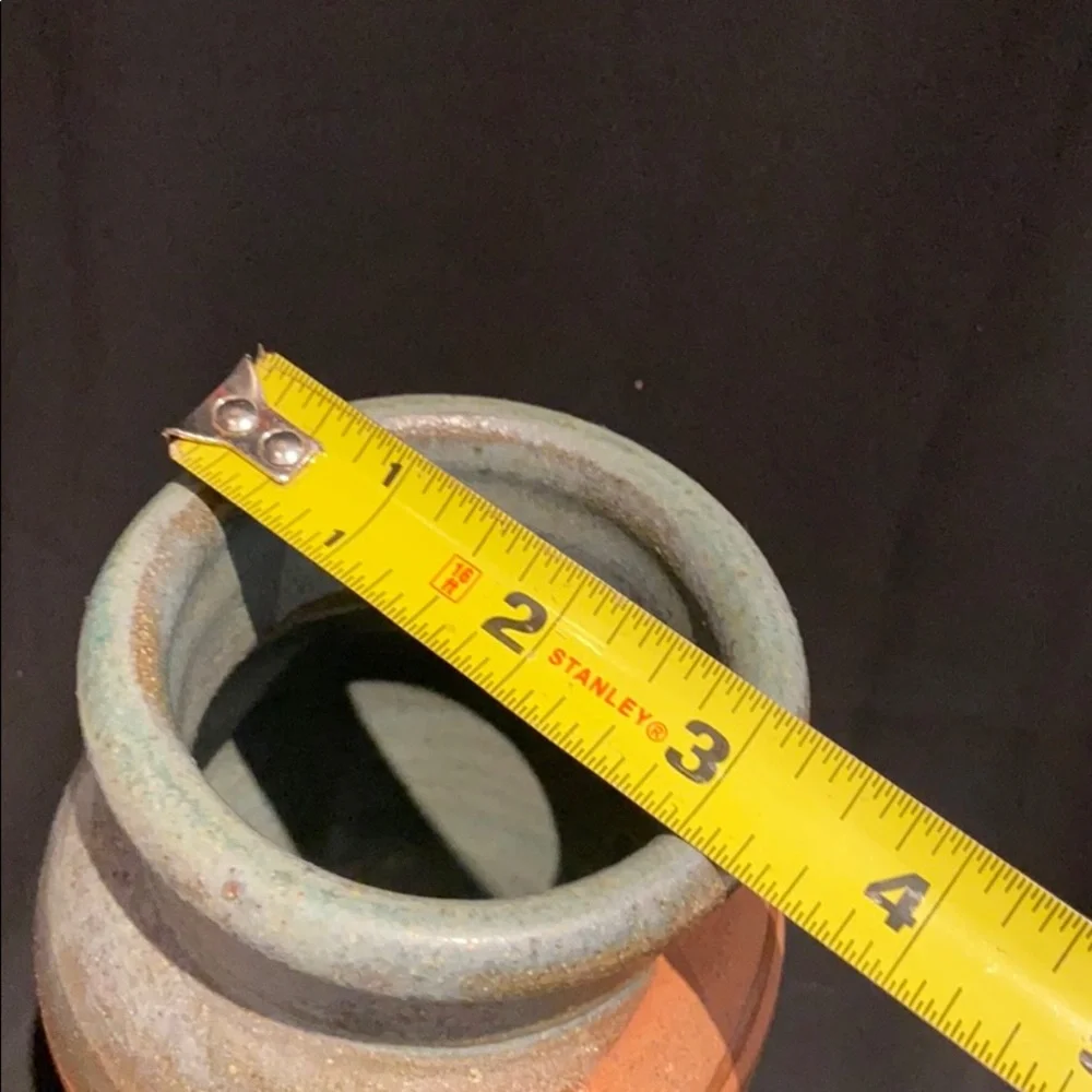 Small Signed Pottery Flower Vase